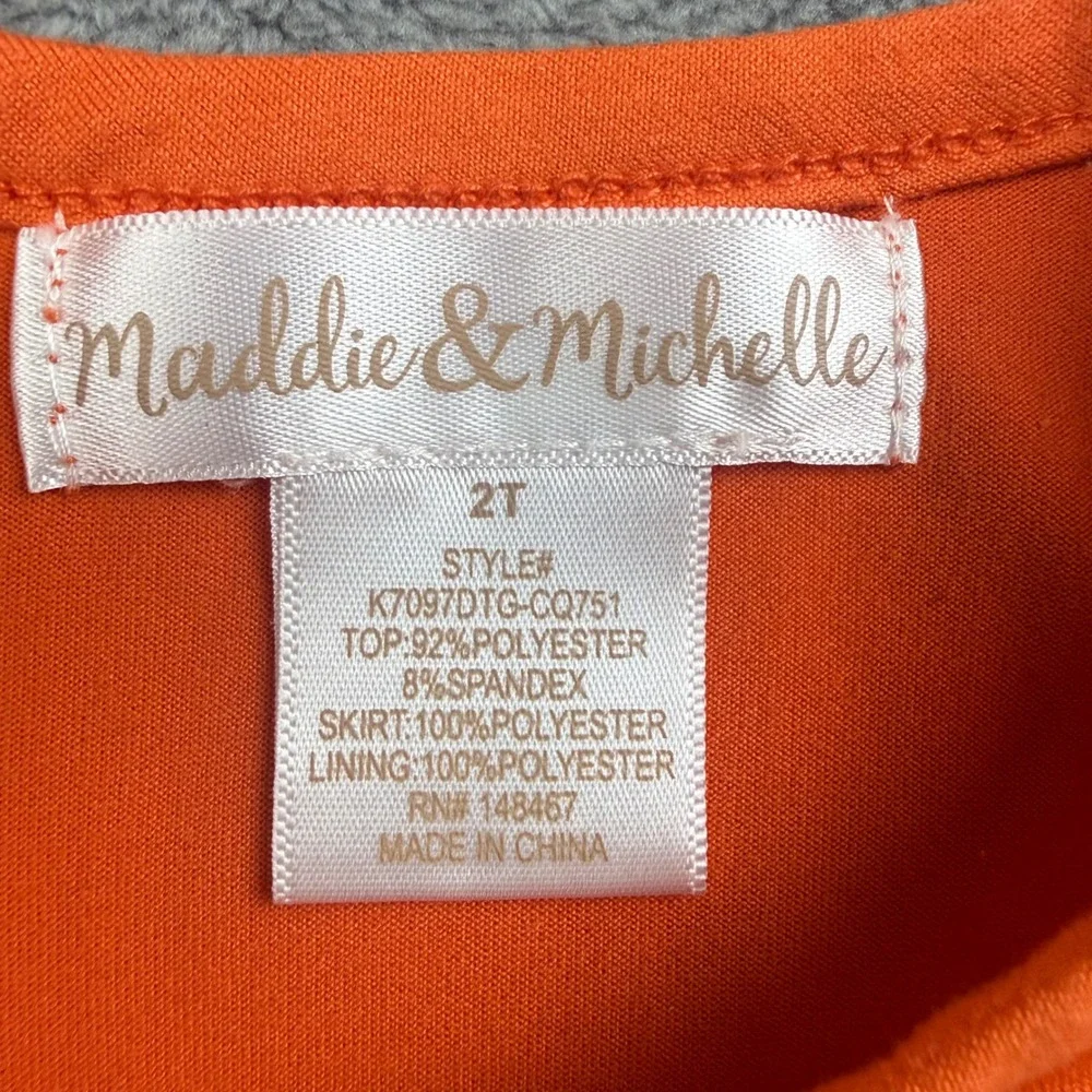 Maddie & Michelle Toddler Girls In My Spooky Era Halloween Tutu Dress Orange 2T